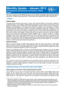 Monthly Update – January 2012 UN Resident & Humanitarian Coordinator’s Office Nepal This report is issued by the UN RCHCO with inputs from its UN Field Coordination Offices and other partners and sources. The report 