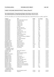 STAINER & BELL  INFORMATION SHEET