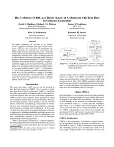 The Evolution of CIRCA, a Theory-Based AI Architecture with Real-Time Performance Guarantees David J. Musliner, Michael J. S. Pelican Robert P. Goldman