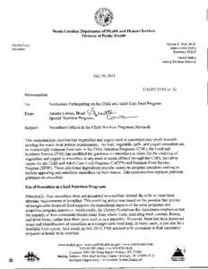 Notth Carolina Depanment of Health and Human Services Division of Public Health Aldona Z. Wos, M.D. Ambassador (Ret.) Secretary DHHS