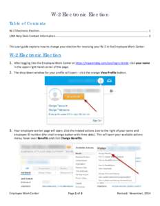 W-2 Electronic Election Table of Contents W-2 Electronic Election ........................................................................................................................................... 1 LINK Help De