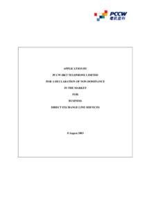 Business / Competition / Imperfect competition / Monopoly / PCCW / Market power / Pricing / Relevant market / Article 102 of the Treaty on the Functioning of the European Union / Economics / Pacific Century Group / Economy of Hong Kong