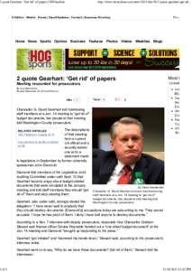 2 quote Gearhart: ‘Get rid’ of papers | NWAonline  1 of 5 http://www.nwaonline.com/news/2013/dec/19/2-quote-gearhart-get-rid...