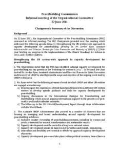 Social psychology / International development / United Nations Integrated Peacebuilding Office in Sierra Leone / Capacity development / United Nations Peacebuilding Fund / United Nations / Peace / Peacebuilding
