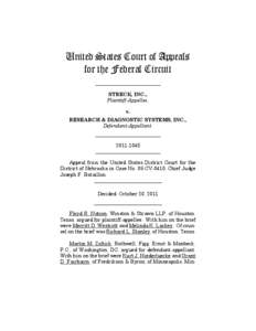 United States Court of Appeals for the Federal Circuit __________________________ STRECK, INC., Plaintiff-Appellee, v.