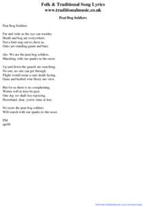 Folk & Traditional Song Lyrics - Peat Bog Soldiers