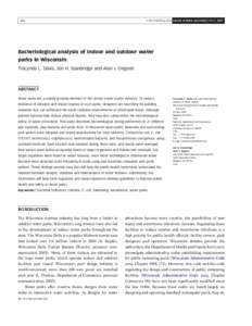 Q IWA Publishing 2009 Journal of Water and Health | 07.3 | Bacteriological analysis of indoor and outdoor water parks in Wisconsin