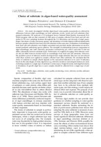 J. N. Am. Benthol. Soc., 2005, 24(2):415–427 䉷 2005 by The North American Benthological Society Choice of substrate in algae-based water-quality assessment MARINA POTAPOVA1