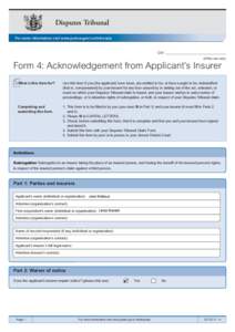 Disputes Tribunal For more information visit www.justice.govt.nz/tribunals CIV: (Office use only)