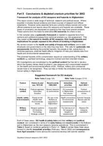 Depleted Uranium weapons in 2001