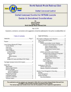 North Raleigh Model Railroad Club Digital Command Control