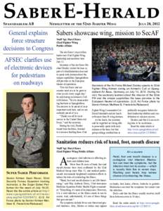 Saber E-Herald Spangdahlem AB Newsletter of the 52nd Fighter Wing  July 20, 2012