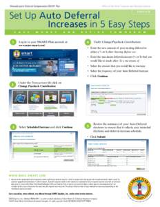 Office of the State Treasurer and Receiver General  Massachusetts Deferred Compensation SMART Plan Set Up Auto Deferral Increases in 5 Easy Steps