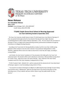 Health / Paul L. Foster School of Medicine / Education / Texas Tech University System / Nurse education / Far Eastern University Institute of Nursing / University of Virginia School of Nursing / Nursing education / Texas Tech University Health Sciences Center / Nursing