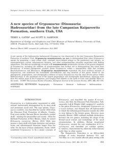 Zoological Journal of the Linnean Society, 2007, 151, 351–376. With 16 figures  A new species of Gryposaurus (Dinosauria: