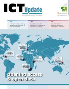 Issue 72 June 2013 A Kenyan university is drawing attention to its research via its open access strategy