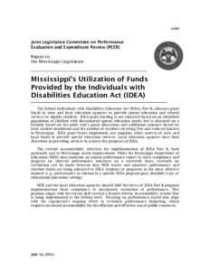 #595  Joint Legislative Committee on Performance Evaluation and Expenditure Review (PEER) Report to the Mississippi Legislature