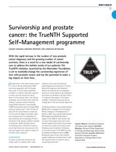 MEN’S HEALTH  21 Survivorship and prostate cancer: the TrueNTH Supported