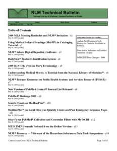 NLM Technical Bulletin, May-Jun 2009