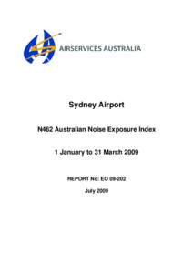 Australian Noise Exposure Index Report - Sydney Airport - 1 January - 31 March 2009