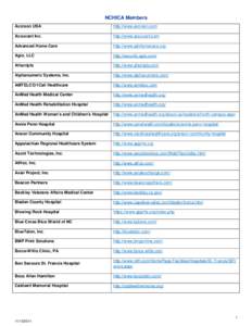 Thomasville Medical Center / Medical Park Hospital / Forsyth Medical Center / Duke University Health System / UNC Health Care / Cone Health / Carolinas Medical Center / Grace Hospital / Rowan Regional Medical Center / North Carolina / Carolinas Healthcare System / Novant Health