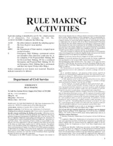 RULE MAKING ACTIVITIES Each rule making is identified by an I.D. No., which consists of 13 characters. For example, the I.D. No. AAM[removed]E indicates the following: