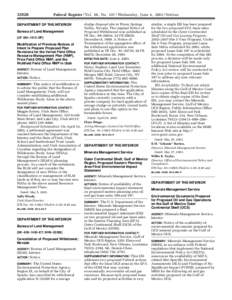 [removed]Federal Register / Vol. 68, No[removed]Wednesday, June 4, [removed]Notices DEPARTMENT OF THE INTERIOR Bureau of Land Management