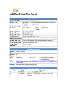 Microsoft Word - ADMIRAL_PROJECT_final_report-dr2