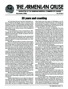 NEWSLETTER OF THE ARMENIAN NA TIONAL COMMITEE OF CANAD A NATIONAL CANADA Vol. XI No.3