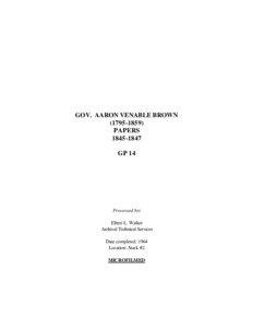 Aaron V. Brown / Neill S. Brown / Mount Olivet Cemetery / Pardon / Tennessee / Confederate States of America / Southern United States