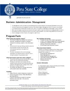 graduates for entry and mid  Business Administration- Management The Management option provides a sophisticated general business education and prepares graduates for entry and mid-level supervisory and management positio