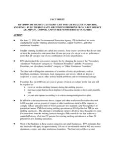 Pollution / Air dispersion modeling / Air pollution in the United States / United States Environmental Protection Agency / Air pollution / Clean Air Act / Foundry / Air quality law / Title 40 of the Code of Federal Regulations / Environment / Earth / Emission standards