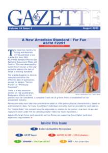 August[removed]Volume 14 Issue 1 A New American Standard - For Fun ASTM F2291