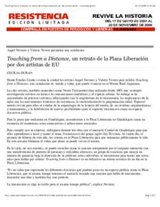 Touching from a Distance, un retrato de la Plaza Liberación por dos artistas de EU - La Jornada Jalisco:20 AM Angel Nevarez y Valerie Tevere presentan una instalación