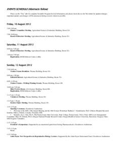 Microsoft Word - EVENTS SCHEDULE and ABSTRACTS