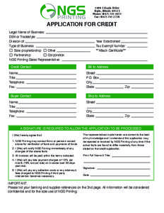 1400 Crispin Drive Elgin, Illinois[removed]Phone: ([removed]Fax: ([removed]APPLICATION FOR CREDIT