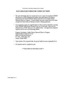 Data Release Form for Copies of Trips 2012