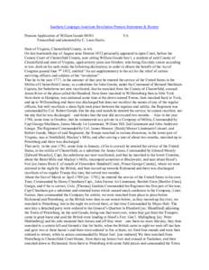 Southern Campaign American Revolution Pension Statements & Rosters Pension Application of William Goode S8581 Transcribed and annotated by C. Leon Harris. VA