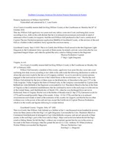 Southern Campaign American Revolution Pension Statements & Rosters Pension Application of William Hall S37974 Transcribed and annotated by C. Leon Harris At as Court of monthly session held for King William County at the