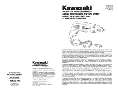 ROTARY TOOL INSTRUCTION MANUAL MANUEL D’INSTRUCTIONS DE L’OUTIL ROTATIF MANUAL DE INSTRUCCIONES PARA LA HERRAMIENTA GIRATORIA  COMPONENT