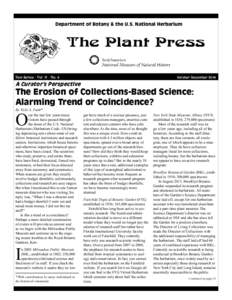 Department of Botany & the U.S. National Herbarium  The Plant Press New Series - Vol[removed]No. 4  October-December 2014