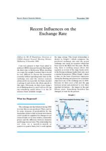 Reserve Bank of Australia Bulletin  December 2000 Recent Influences on the Exchange Rate