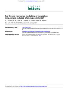 Aromatic compounds / Endocrinology / Physiology / Thyroid hormone / Egg incubation / Triiodothyronine / Thyroid function tests / Thyroid / Thyroxine / Biology / Endocrine system / Anatomy