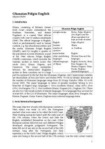 Overview + Phonology and Syntax of English in Ghana