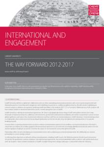 International and Engagement Cardiff University THE WAY FORWARD[removed]www.cardiff.ac.uk/thewayforward