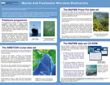 Marine and Freshwater Microbial Biodiversity Marine and Freshwater Microbial Biodiversity (M&FMB) was a 5-year Thematic Programme funded by the Natural Environment Research Council (NERC). The M&FMB Priest Pot data set