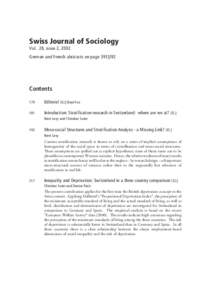 Swiss Journal of Sociology Vol. 28, issue 2, 2002 German and French abstracts on page 391|392 Contents 179