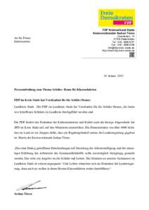 FDP Kreisverband Stade Kreisvorsitzender Serkan Tören An die Presse Interessenten
