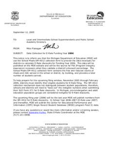 Lansing /  Michigan / State governments of the United States / Michigan Department of Education / Geography of Michigan / E-Rate