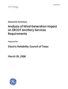 Analysis of Wind Generation Impact on ERCOT Ancillary Services Requirements